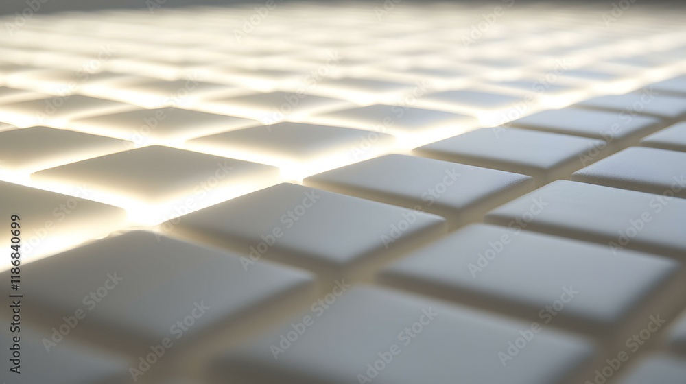 Poster abstract background image of glowing white squares, creating a modern and minimalist design. perfect