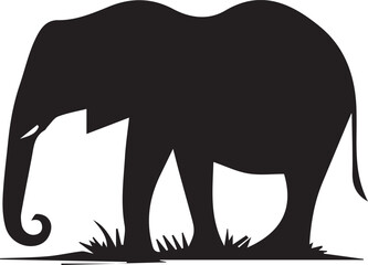 Elephant silhouette vector EPS