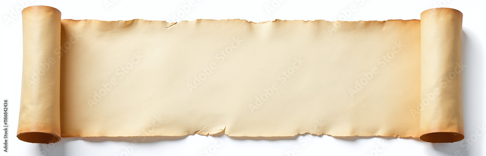 Poster a vintage blank paper scroll isolated on a clean white background provides ample room for creative w
