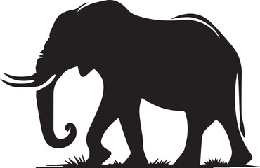 Elephant silhouette vector EPS