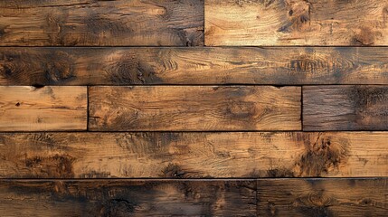 Dark brown reclaimed wood planks background texture.