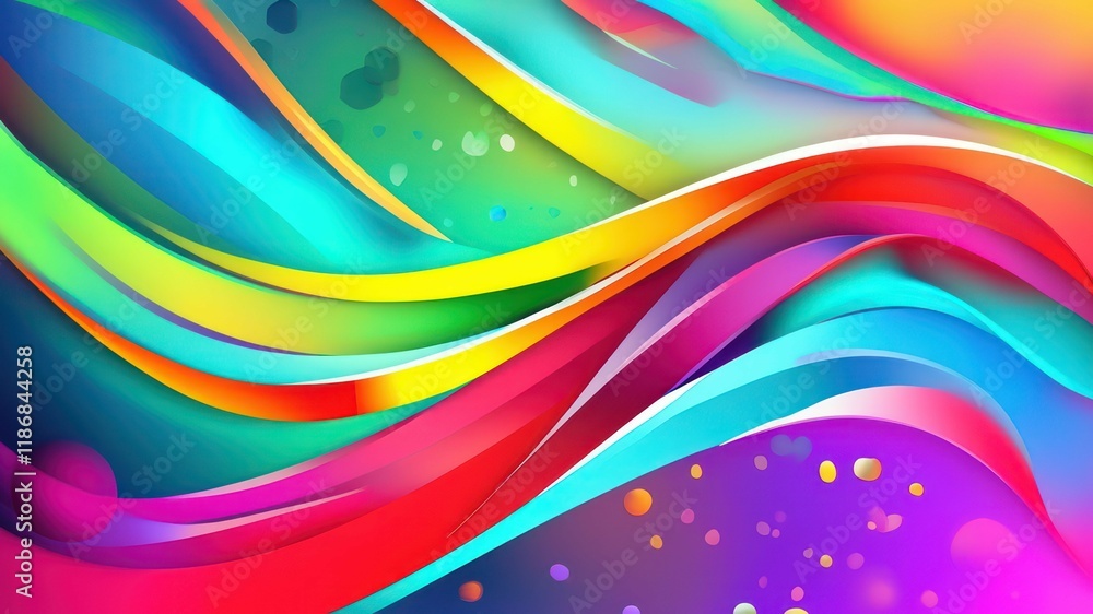 Aufkleber vibrant abstract waves in a spectrum of colors create a lively and modern artistic background