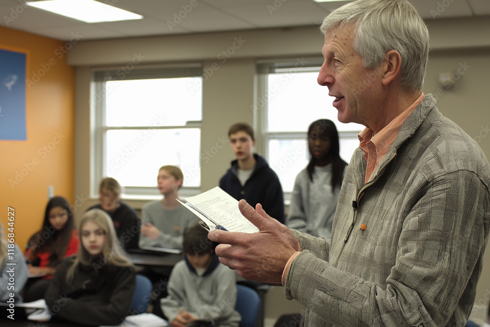 Poster university professor lectures on course material