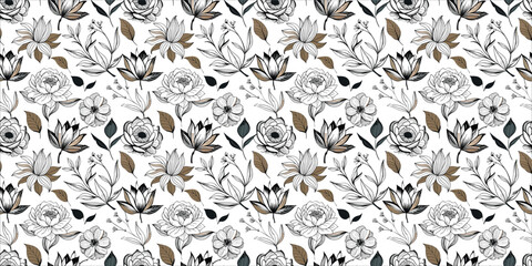 Simple wildflower soft light floral background wallpaper pattern ,Generative AI