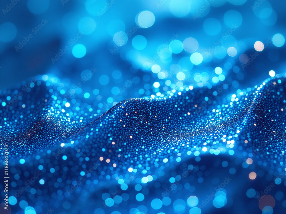 Leinwandbilder a vibrant blue glitter water effect creates a visually striking background pattern with added depth 