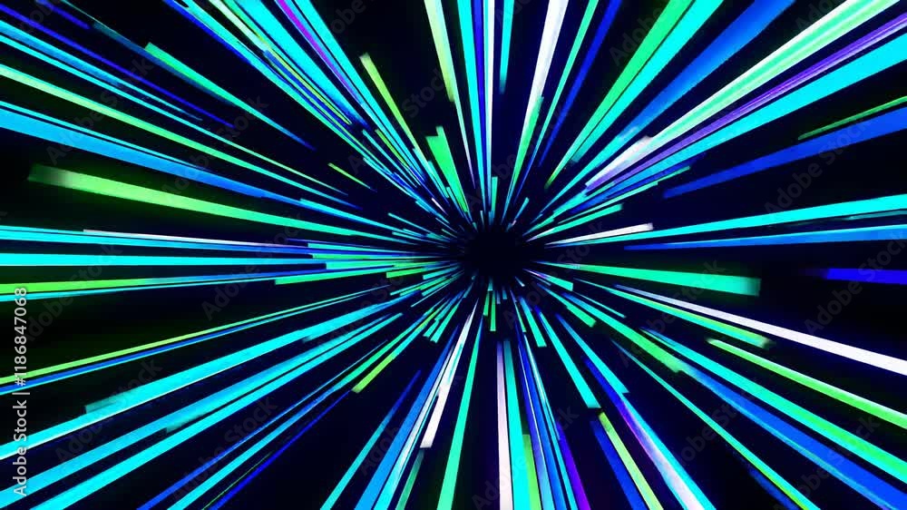 Poster dynamic light patterns create visual excitement in vibrant colors and fast motion