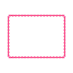 Valentine love heart rectangle frame border