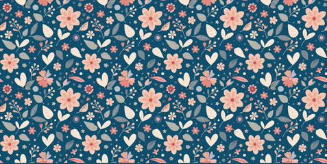 Simple wildflower soft light floral background wallpaper pattern ,Generative AI