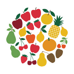 Fruits vector icon and illustration