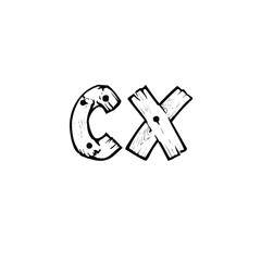 Stylish CX logo initials in vector format ideal for businesses and branding offering a modern and versatile design suitable for corporate creative and professional purposes.