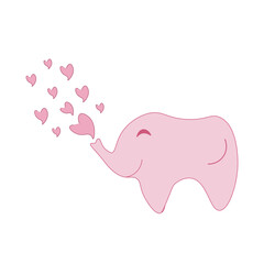 Cute elephants in love. vector illustration, Valentine's Day
