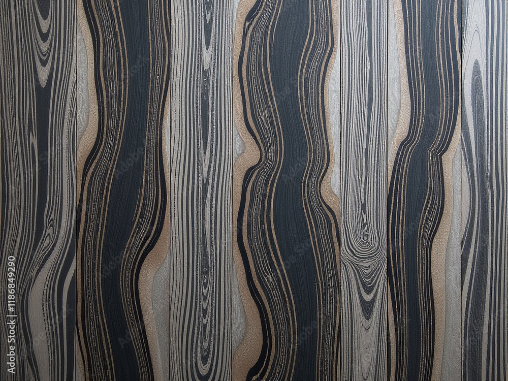 Poster A Unique Blend Of Gray And Black Woods Forms A Distinctive Textured Pattern In This Exotic Zebrano Wood Panel Design. 00003