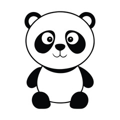 Fototapeta premium Cute Panda Silhouette Illustration with Transparent Background