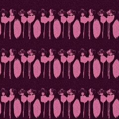 Maroon red blotch linen floral seamless pattern with primitive fabric effect. Organic close up woven texture background. Modern scandi summer garden two tone neutral soft furnishing home decor design
