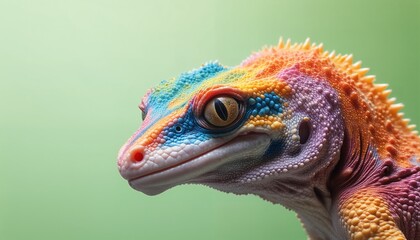 Fototapeta premium A close-up photograph of a colorful gecko with vibrant skin.