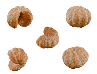 Peeled Orange isolated on white