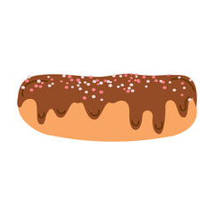 Isolated hand drawn eclair white background