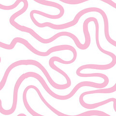 Seamless abstract pattern with squiggles and scribbles. Weaved curved lines. Chaotic ink scribbles decorative texture. Messy doodles, wavy and curly lines.