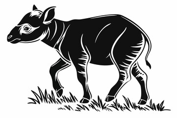 a silhouette clave with a white background