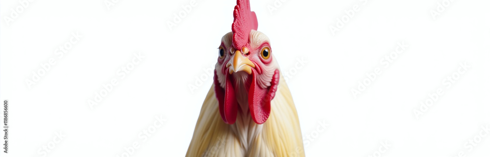 Aufkleber a surprised rooster is isolated on a white background with a transparent png image for versatile use