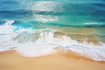 Stunning Aerial View of the Majestic Nobby's Beach Shoreline in Newcastle, Australia. A Perfect Combination of Sand, Sea, Sky and Nature
