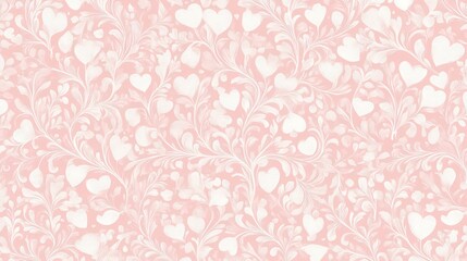 Romantic Valentine's Day Seamless Pink Hearts Pattern for Wedding Invitation