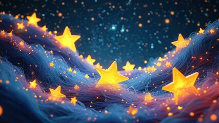 Fototapeta premium Enchanting night sky filled with glowing stars, creating a magical and whimsical atmosphere