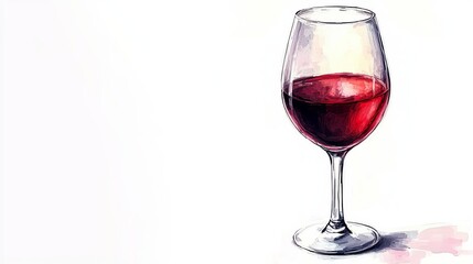 Elegant Glass of Red Wine Reflecting Soft Light in Cozy Ambiance Perfect for Romantic Evenings Together