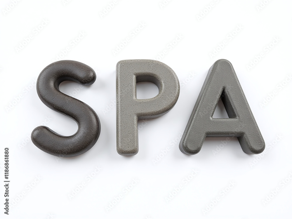 Poster A Spa Text Made Of Stones Is Isolated On A White Background With A Simple And Elegant Design Focus. 00002
