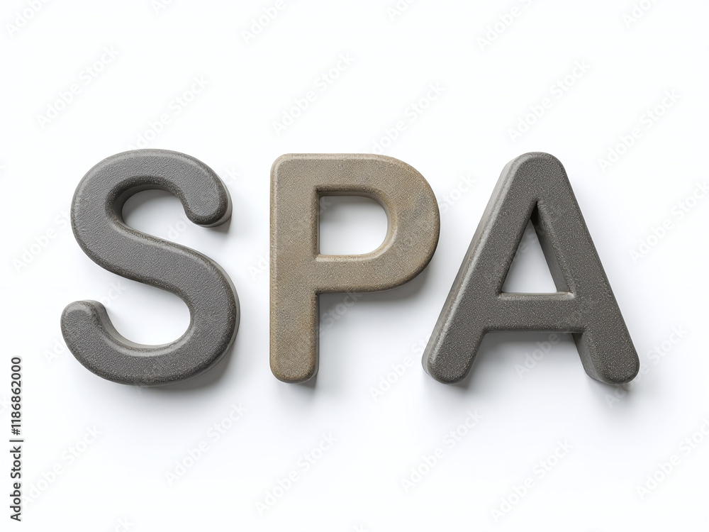 Poster A Spa Text Made Of Stones Is Isolated On A White Background With A Simple And Elegant Design Focus. 00001