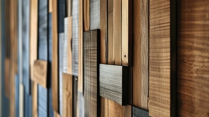 A visually striking wood wall showcasing natural textures and colors, perfect for modern interior designs