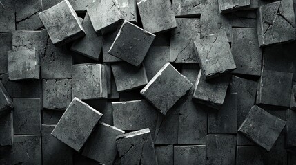 Rough Fractured Concrete Blocks with Missing Chunks and Uneven Edges