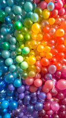 Birthday party background, Balloons inf Rainbow colors, background for celebration and partys