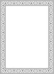 Vector black contour square classic renaissance ornament. Rectangle, european border, revival style frame