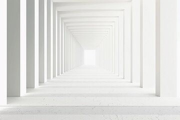 Fototapeta premium Vanishing Point Illustration Isolated on White Background: Perspective and Depth Concept