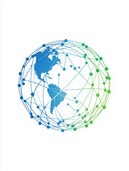 Interconnected globe representing global networking and communication through technology in a modern context