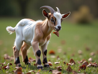 Fototapeta premium A Small Goat Needs Food, So We Are Feeding It Now That It Is Eight Months Old Already. 00002