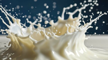 Dynamic milk splash captures motion and freshness, ideal for culinary, beverage, or creative projects