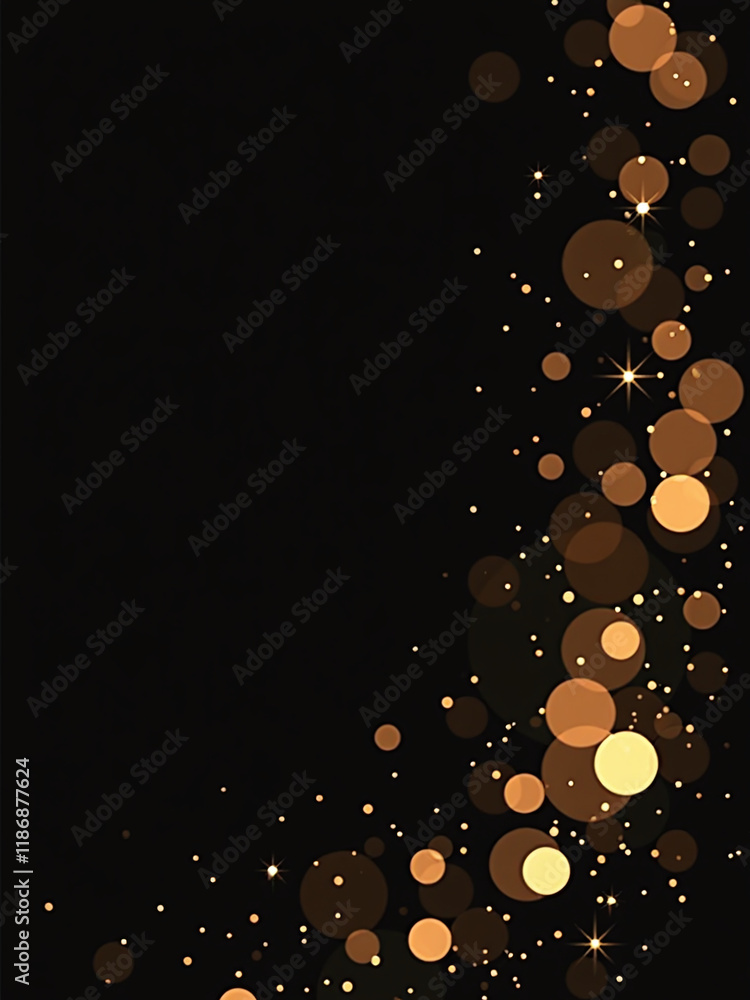 Poster a sleek gold bokeh pattern adorns a black background in this elegant banner design concept. 00001