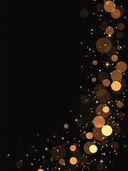 A Sleek Gold Bokeh Pattern Adorns A Black Background In This Elegant Banner Design Concept. 00001