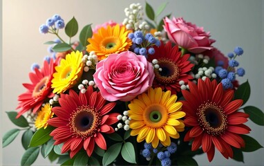 Elegant and Romantic Mixed Flower Bouquet Featuring Roses, Lilies, and Fresh Blooms in Vibrant Colors