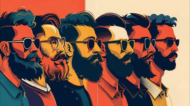 graphic of world beard day good for world beard day celebration. animated illustration. poster