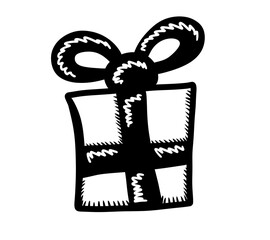 Stylized Cartoon Christmas Gift Doodle
