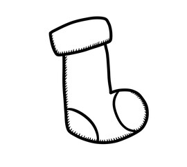 Stylized Cartoon Christmas Stocking Doodle