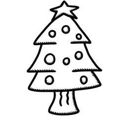 Stylized Cartoon Christmas Tree Doodle