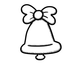 Stylized Cartoon Christmas Bell Doodle