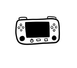 Stylized Cartoon Handheld Video Game Console Doodle
