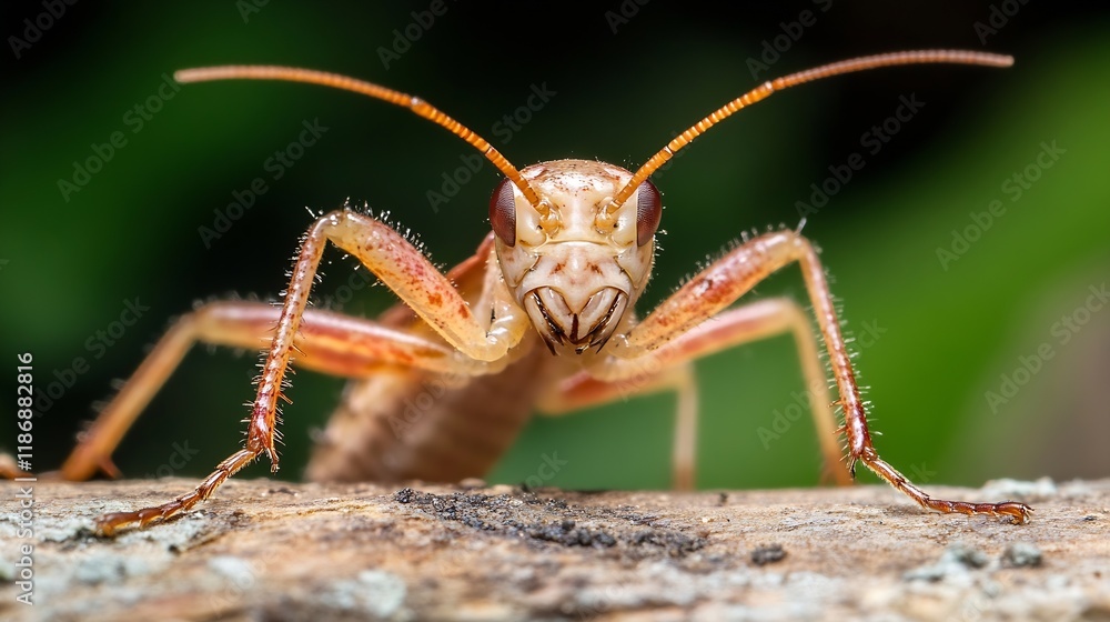 Poster Macro Shot Capturing Detailed Closeup of Insect on Natural Surface : Generative AI