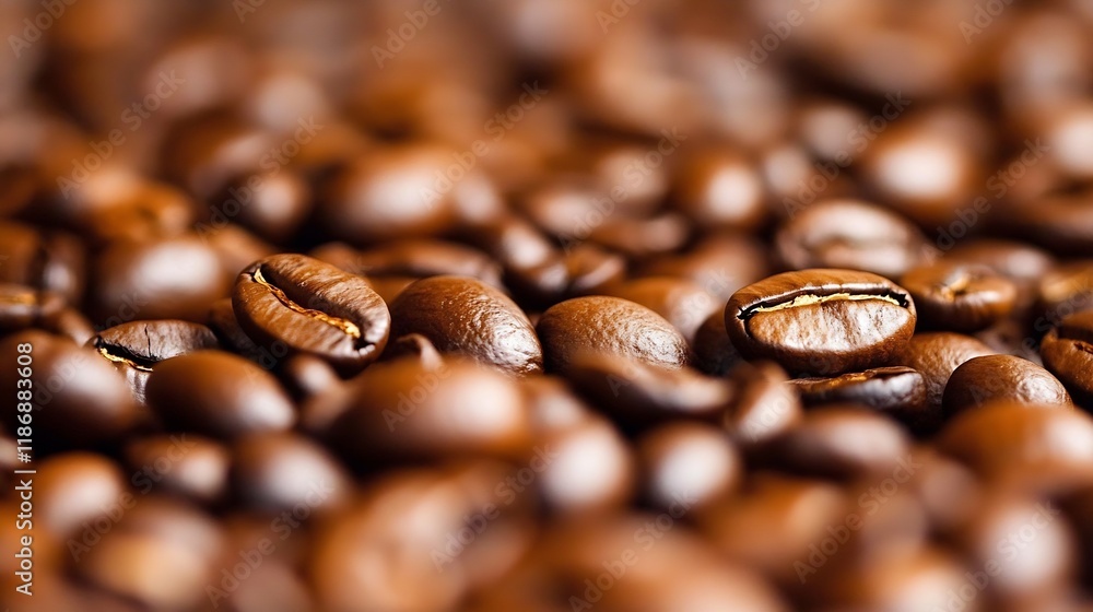 Poster macro shot of roasted coffee beans with rich texture for perfect background : generative ai
