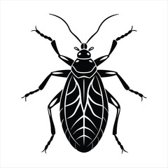 Aphid Silhouette vector with white background